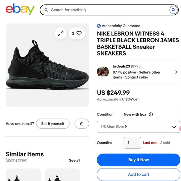 Nike | LeBron James Witness 4 Black IronGrey Mens Basketball Shoes BV7427-003 - Picture 16 of 16